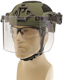 DK7-X.250AF-RC Rail-Mount tactical face shield for helmets features anti-fog coating and 6-inch length